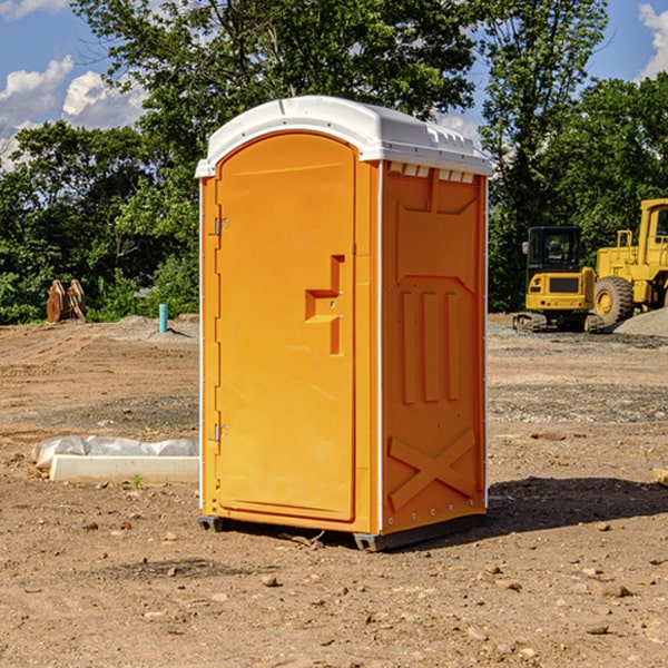 how often are the portable restrooms cleaned and serviced during a rental period in Peridot